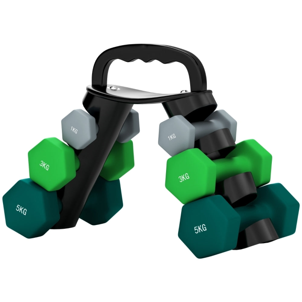 2-in-1 Hantelset: Ständer fungiert als verstellbare Kettlebell mit Hanteln