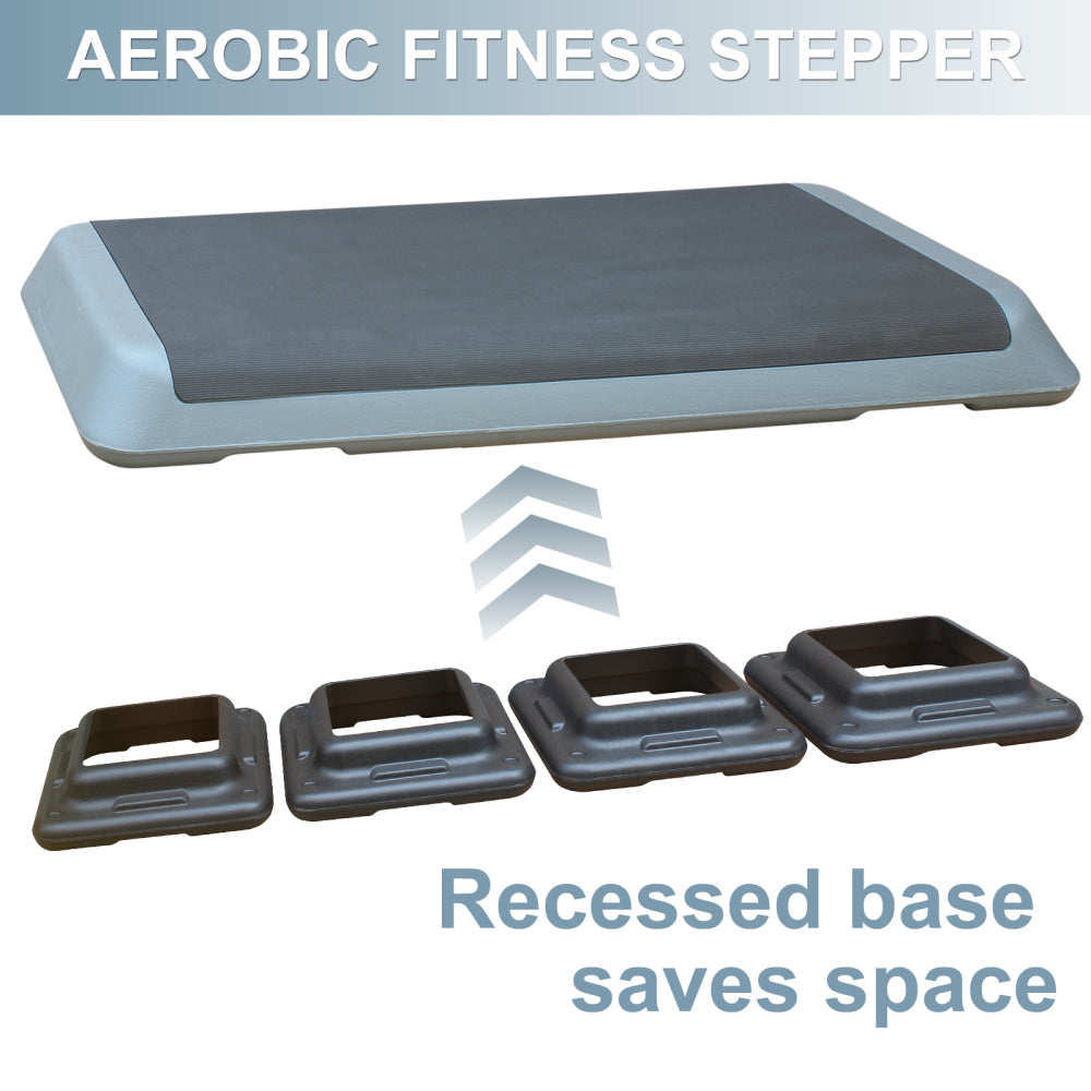 3-fach höhenverstellbarer Stepper grau (10/15/20cm) für individuelle Intensität