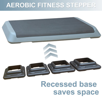 3-fach höhenverstellbarer Stepper grau (10/15/20cm) für individuelle Intensität