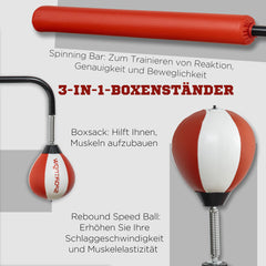 3-in-1 Funktionen: Erklärung von Speedball, Spinning Bar und Kick-Zone.