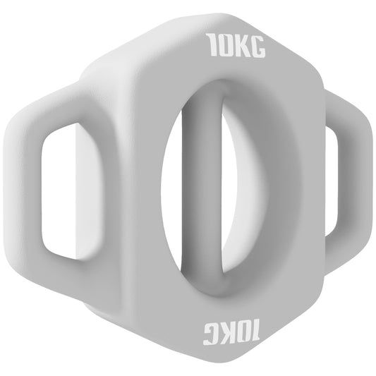 3-in-1 Multifunktionshantel 10kg: Grau, Kombination aus Hantel, Kettlebell und Scheibe