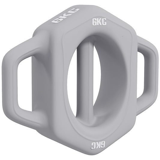 3-in-1 Multifunktionshantel 6kg: Grau, Kombination aus Hantel, Kettlebell und Scheibe