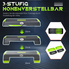 3-stufig höhenverstellbar (10cm, 15cm, 20cm) für verschiedene Intensitäten