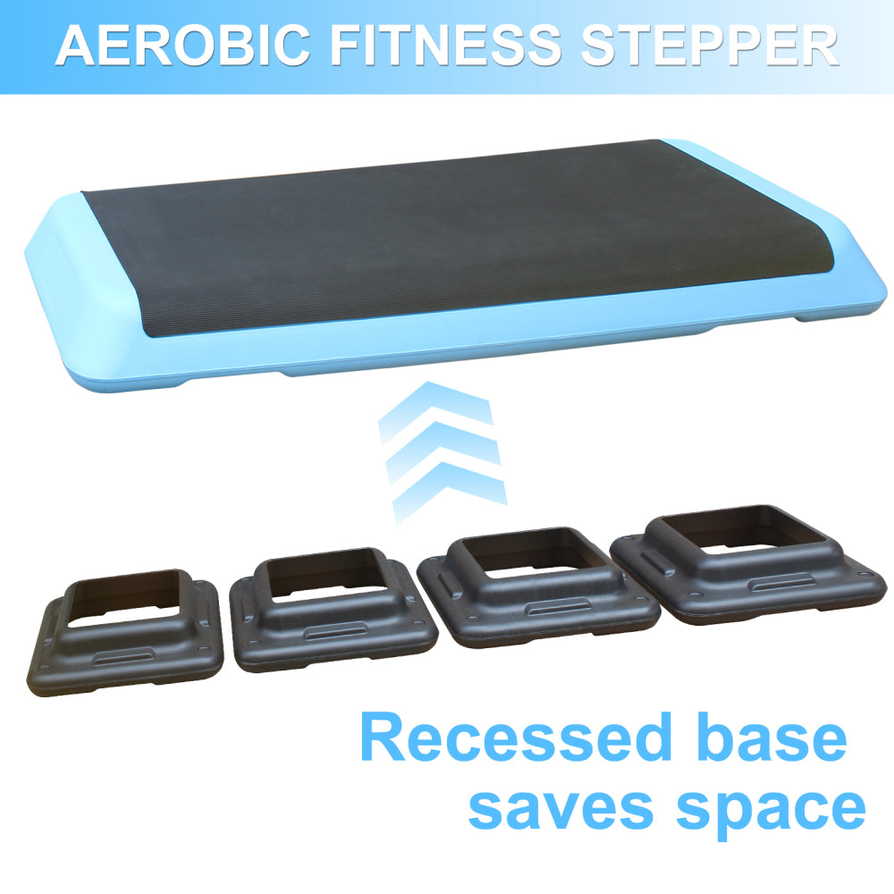 3-stufige Höhenverstellung (10/15/20cm) des mintgrünen Fitnessboards