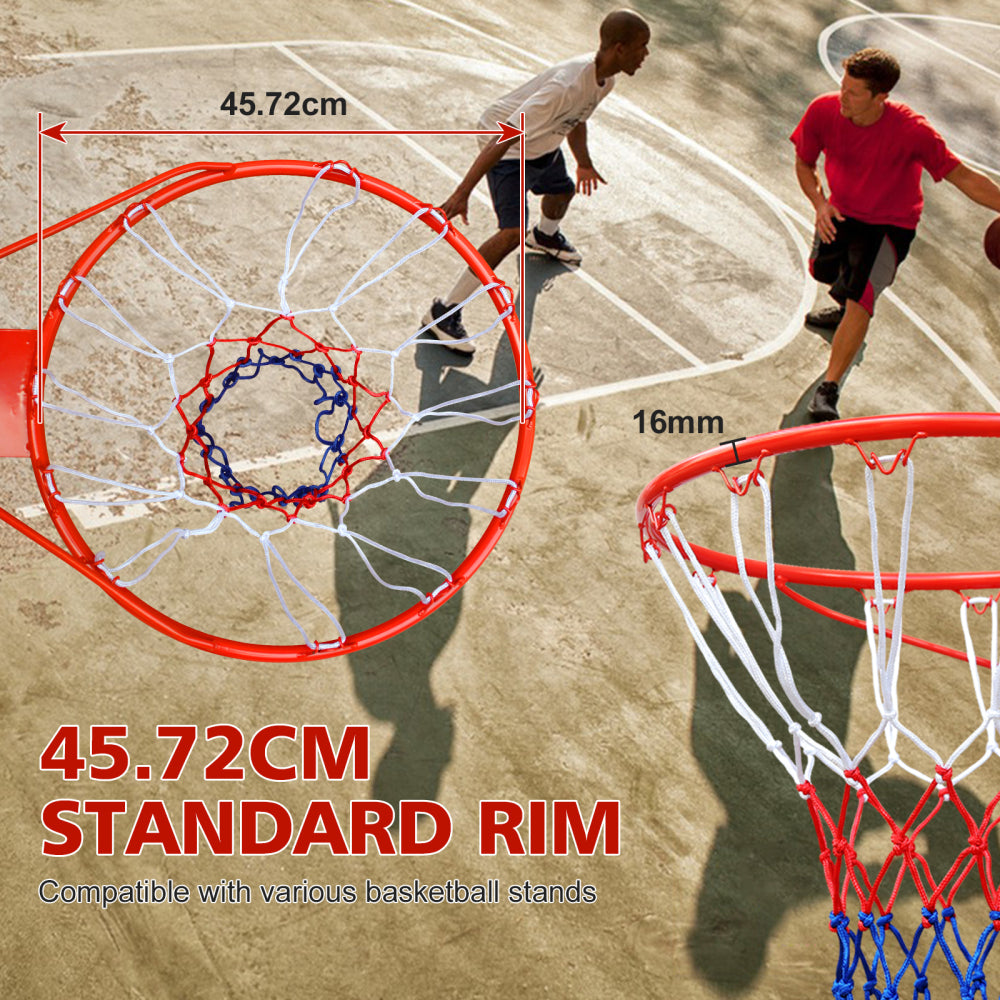 45,72 cm Standard Basketballring rot im Outdoor-Einsatz