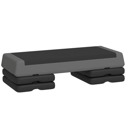 Aerobic Steppbrett grau schwarz 77x36cm, belastbar bis 250kg
