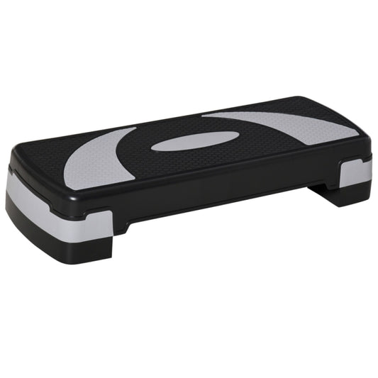 Aerobic Steppbrett schwarz grau 80x31cm, rutschfeste Oberfläche für Heimtraining