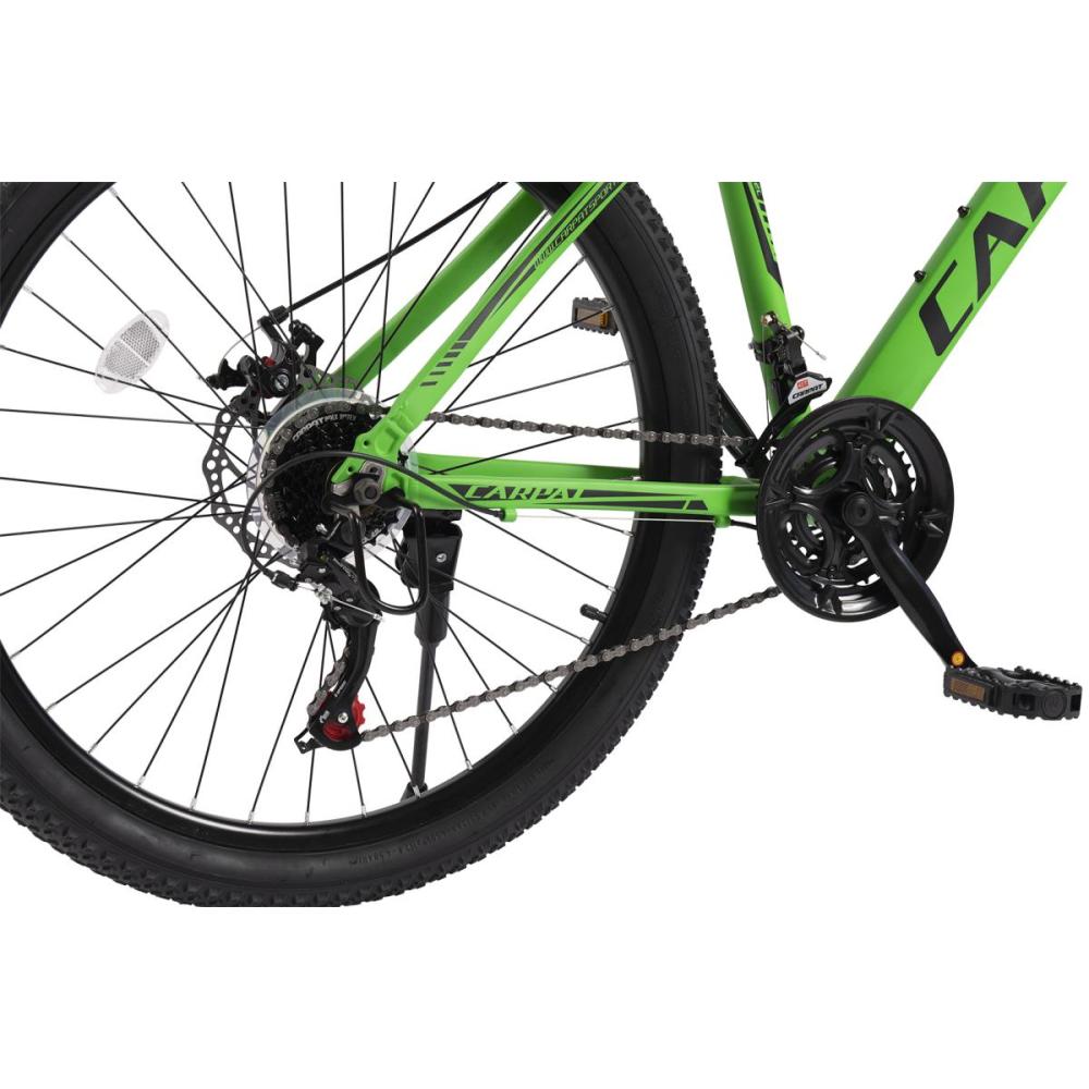 Ansicht der Hinterradnabe, Kette und des Ritzelpakets.