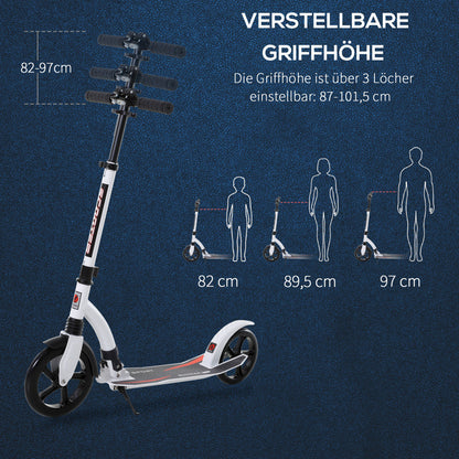 Darstellung der 3-stufigen Höhenverstellung des Lenkers für verschiedene Körpergrößen.