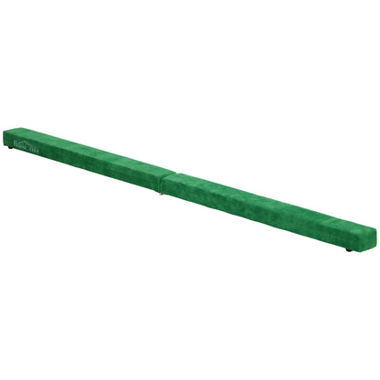 Der faltbare Schwebebalken in der Farbe Grün, ideal für das Turntraining zu Hause.