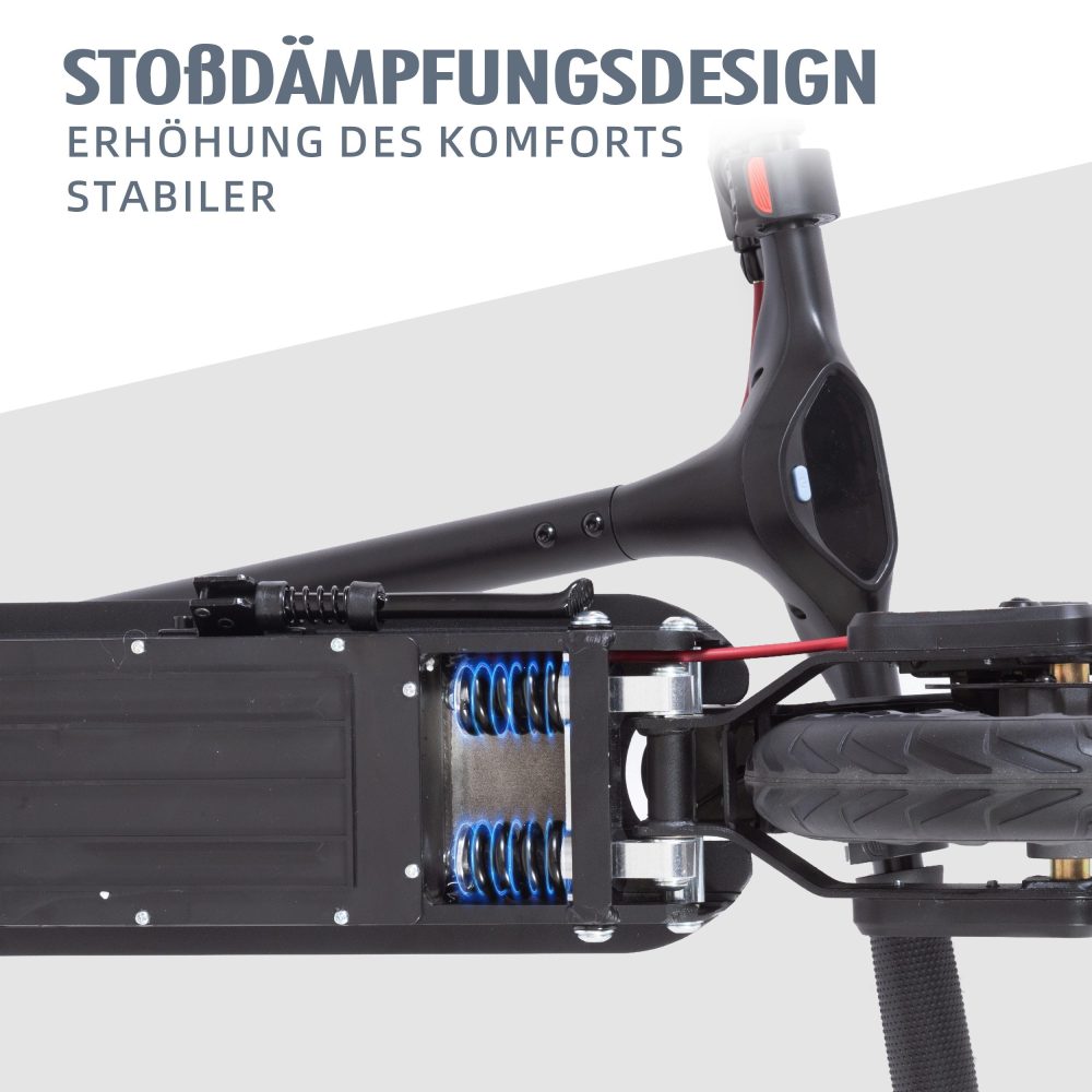 Detail des Verbindungsstücks zwischen Trittbrett und Lenkstange (Stoßdämpfungsdesign).