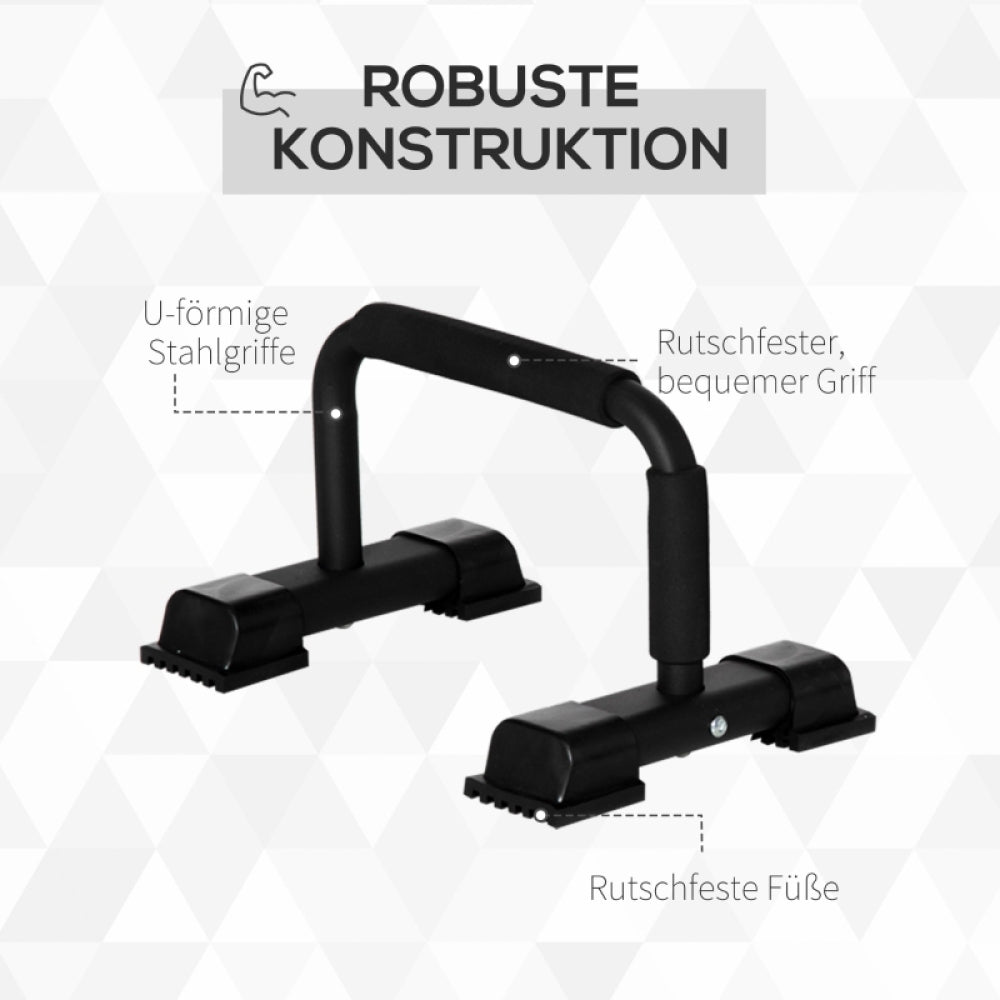 Detailansicht der "Robusten Konstruktion" mit Fokus auf den Stahlrahmen und die rutschfesten Füße.