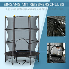 Detailansicht des Sicherheitsnetzes mit Reißverschluss-Öffnung für einfachen Ein- und Ausstieg.