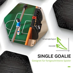 Detailansicht des Torwarts und des grünen Spielfelds: Single Goalie Design für präzises Spiel