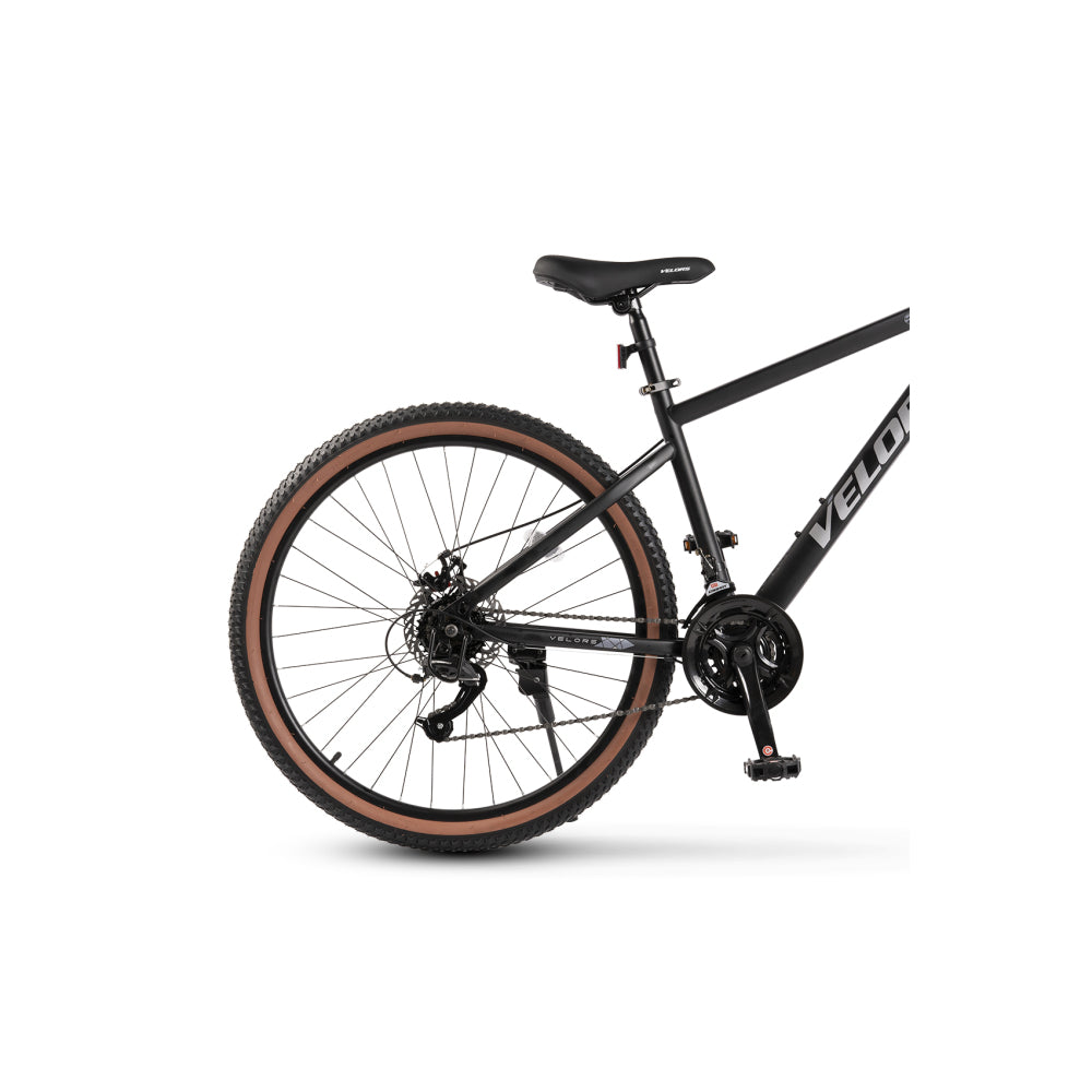 Detailansicht des hinteren Schaltwerks und der Kassette für 21 Gänge.