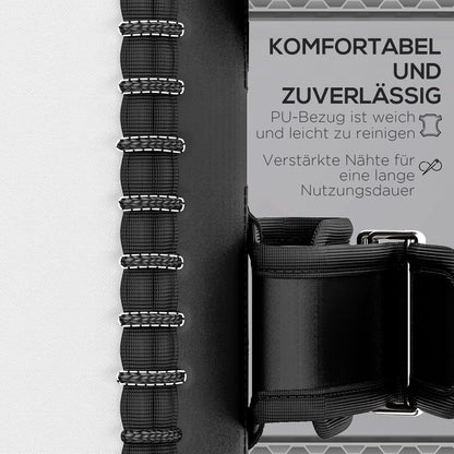 Detailaufnahme des strapazierfähigen Kunstlederbezugs (PU) und der sauberen Verarbeitung.