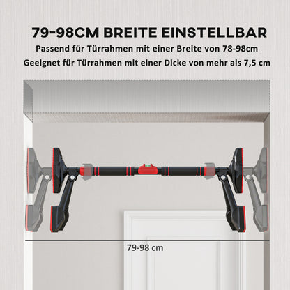 Detailgrafik zur Breitenanpassung von 78 bis 98 cm für verschiedene Türrahmen-Typen.