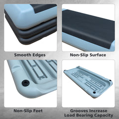 Ein Mann führt Step-Up-Übungen auf dem grauen Aerobic Stepper durch.