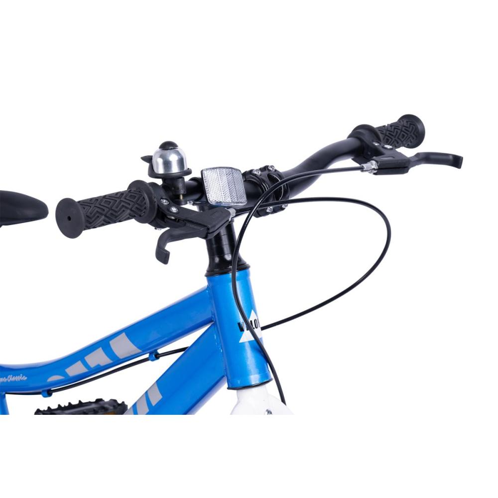 Ergonomischer Lenker und rutschfeste Griffe am blauen Kinderfahrrad