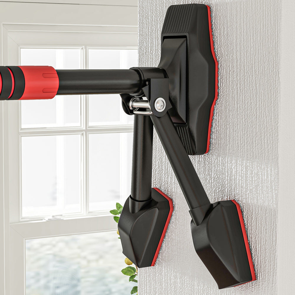 Fokus auf die seitliche Dreiecksstütze, die für sicheren Halt am Türrahmen sorgt.