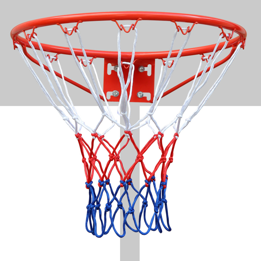 Frontalansicht des roten Basketballrings zur Wandmontage