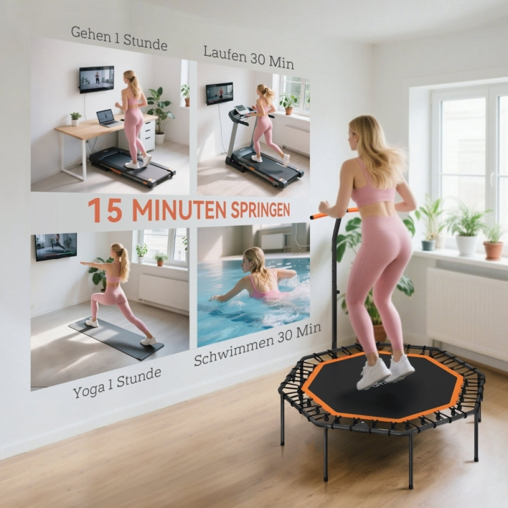 Grafik "15 Minuten Springen" entspricht 30 Min. Laufen oder Schwimmen.