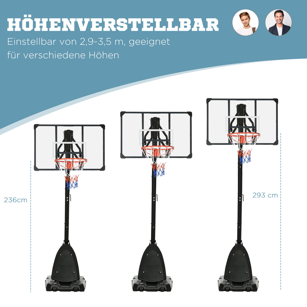 Grafik der Höhenverstellung in drei Stufen, geeignet für verschiedene Körpergrößen.