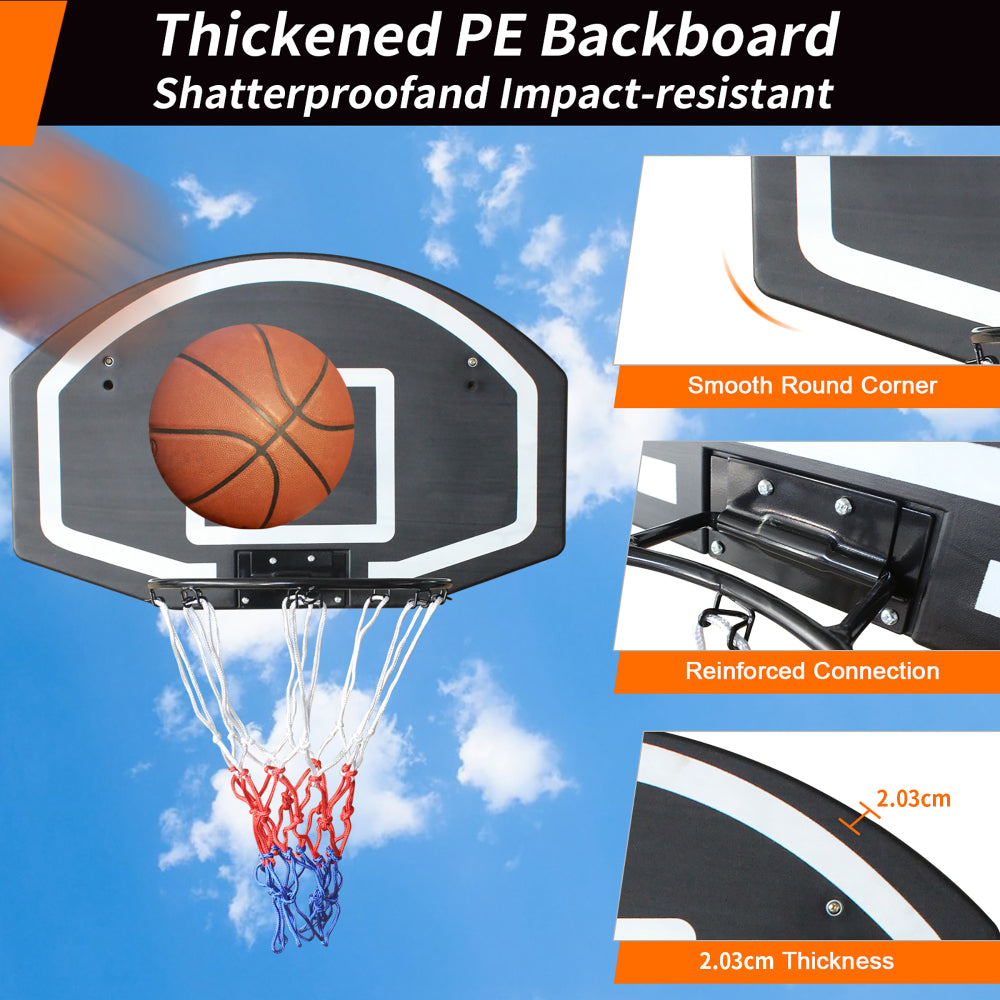 Grafik zum verdickten PE-Backboard: Bruchsicher, stoßfest und mit glatten Kanten für Sicherheit.