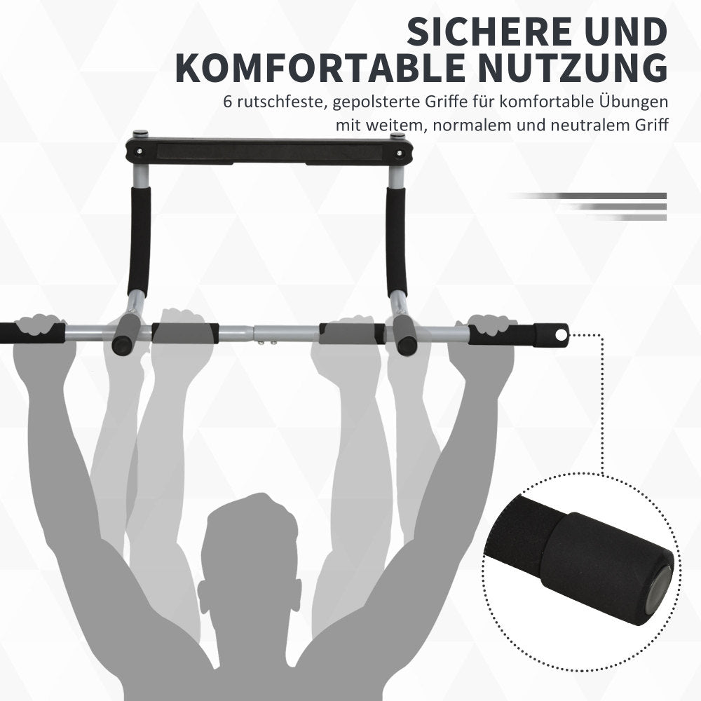 Grafik zur Kompatibilität: Geeignet für Türrahmenbreiten von 47-85 cm und Rahmentiefen bis 11 cm.