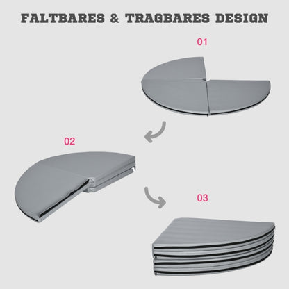 Grafische Darstellung des faltbaren Designs in drei einfachen Schritten.