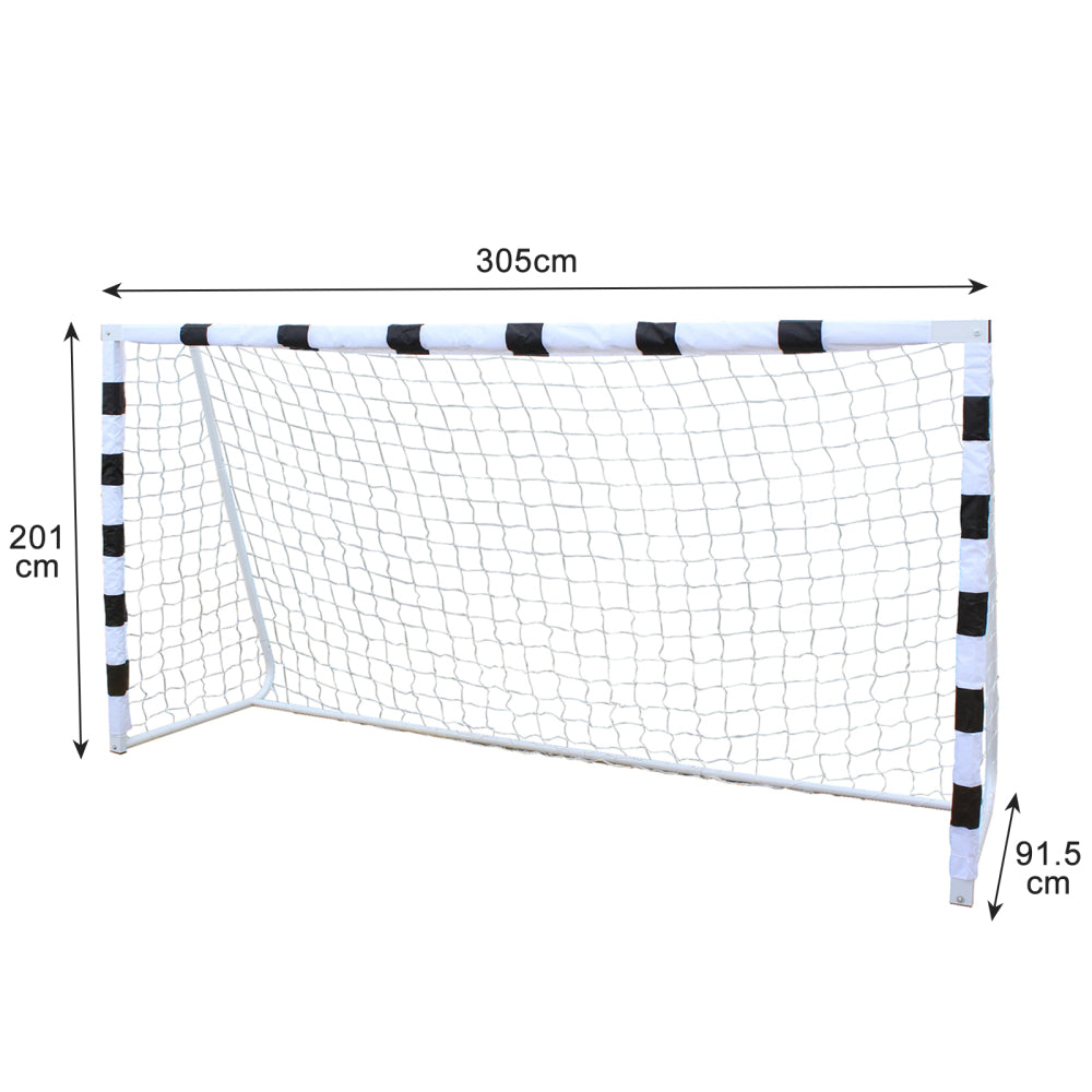 Grafische Übersicht der Maße: 305 cm Breite, 201 cm Höhe und 91,5 cm Tiefe.