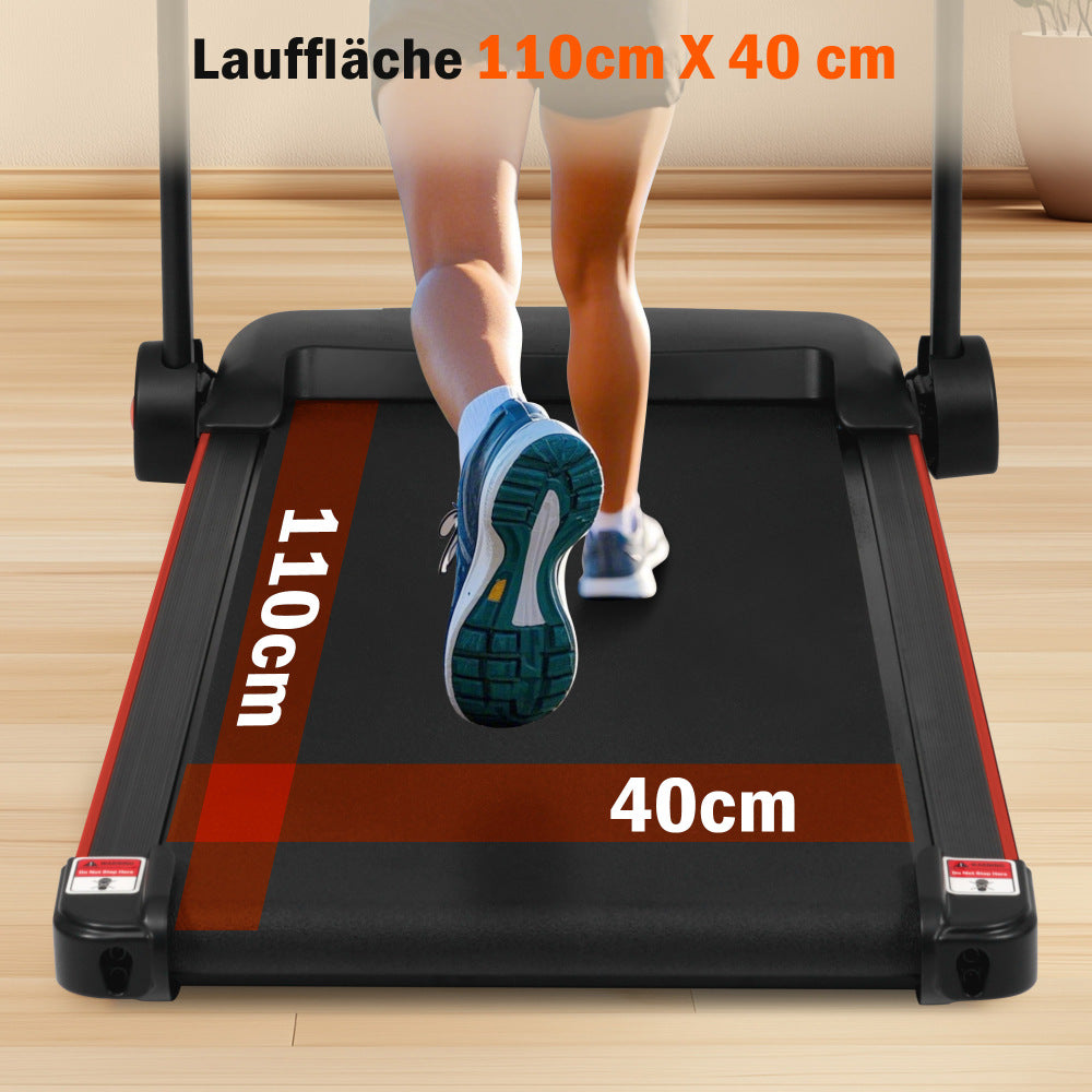 Große Lauffläche 110 x 40 cm: Breites Laufband für sicheren Tritt beim Joggen