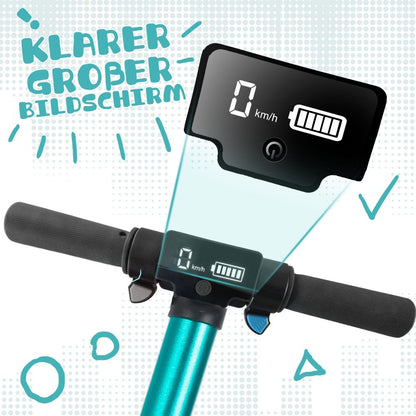 Großes LED-Display am Lenker, das Geschwindigkeit und Akku anzeigt.