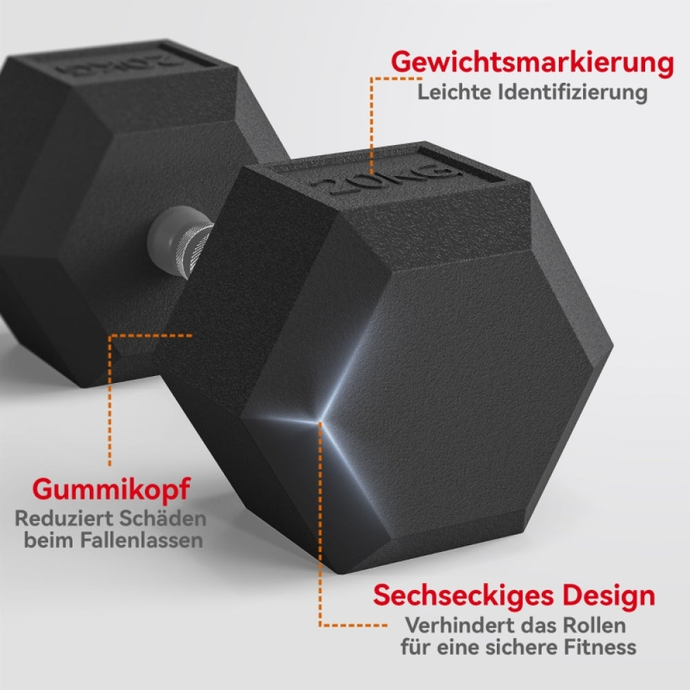 Gummierte Gewichte: Leiser Gummikopf schützt den Boden