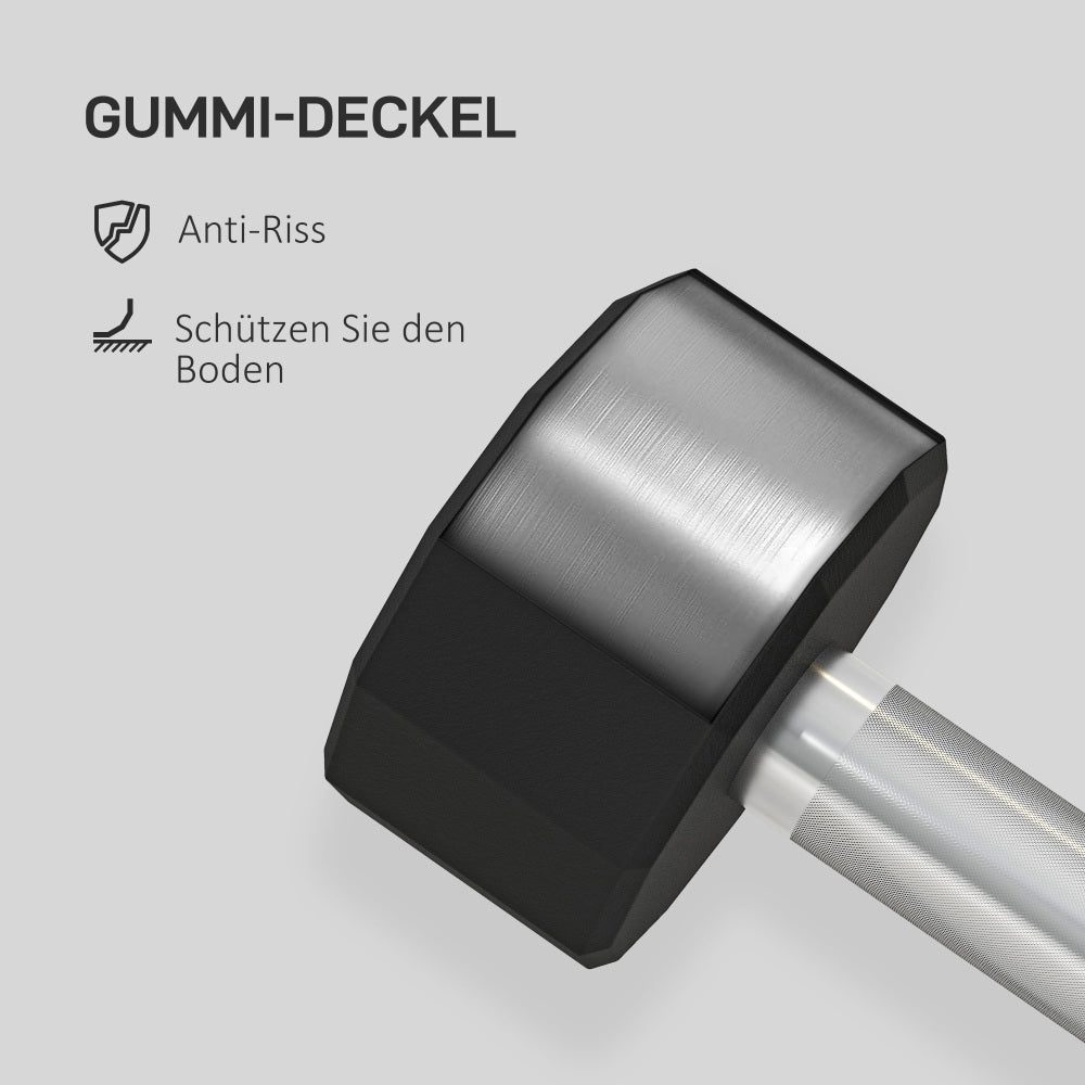 Gummierte Oberfläche: Bodenschonend und geräuscharm beim Training