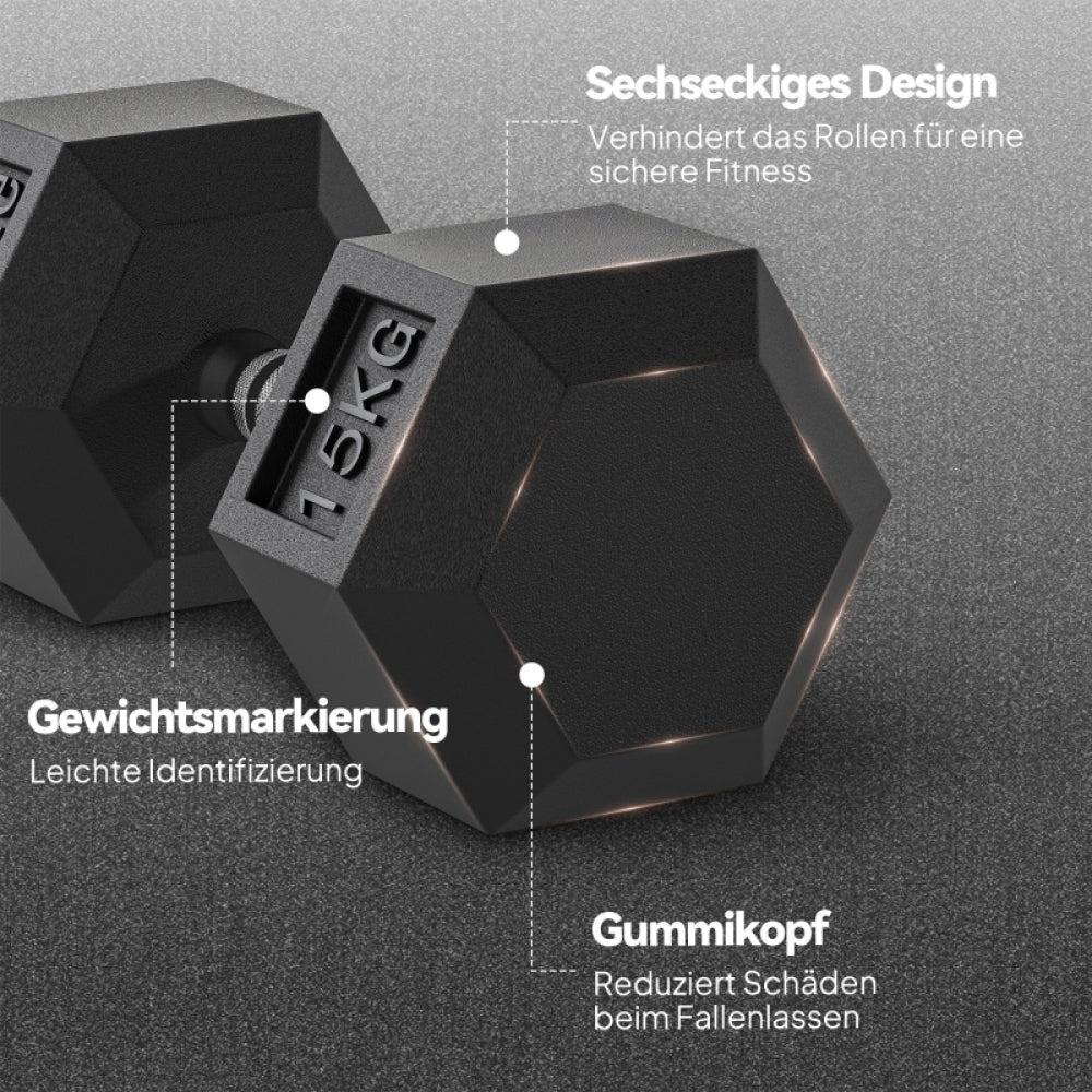 Gummikopf: Sechseckiges Design schützt Boden und verhindert Wegrollen