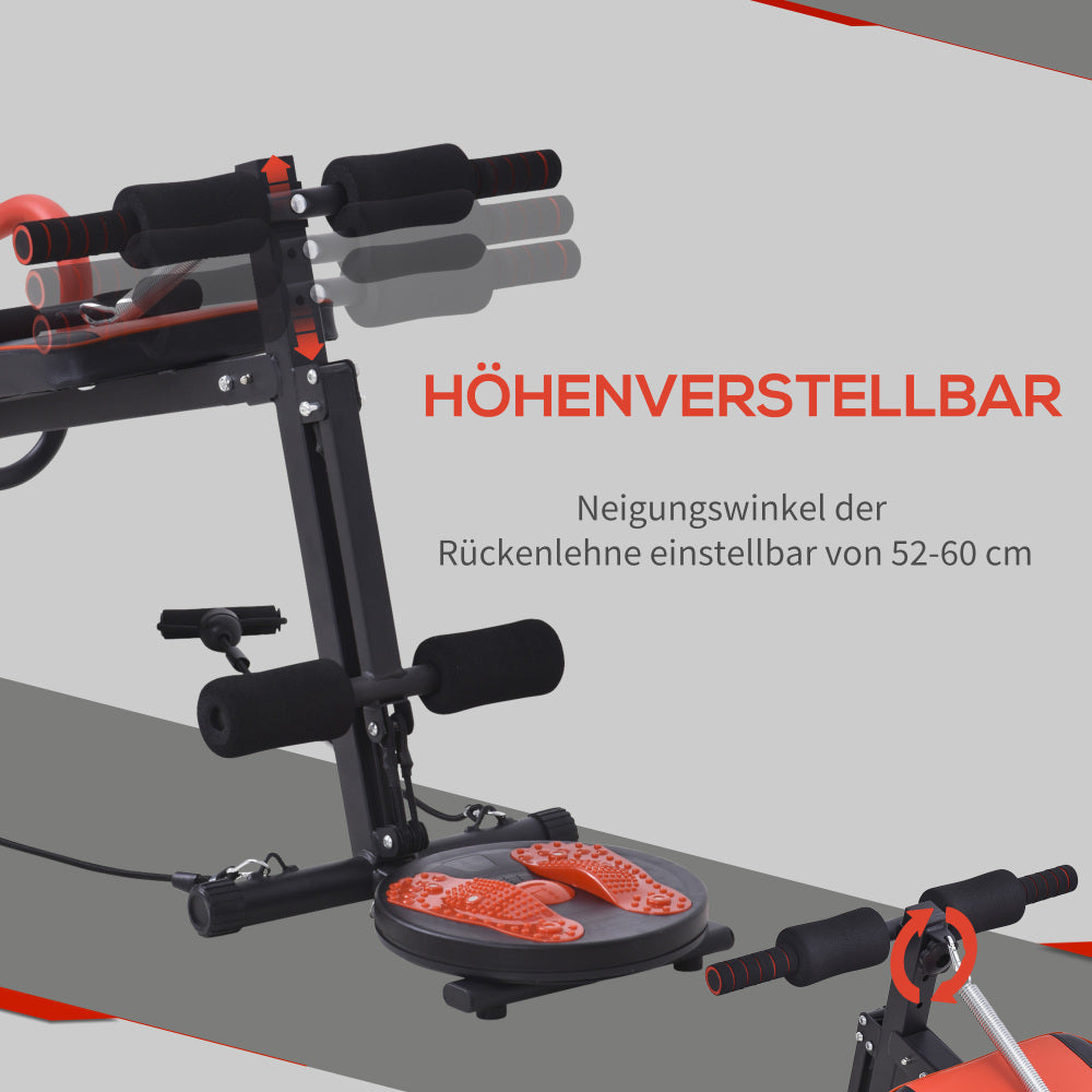 Höhenverstellbare Beinstütze zur Anpassung der Intensität und für verschiedene Körpergrößen.