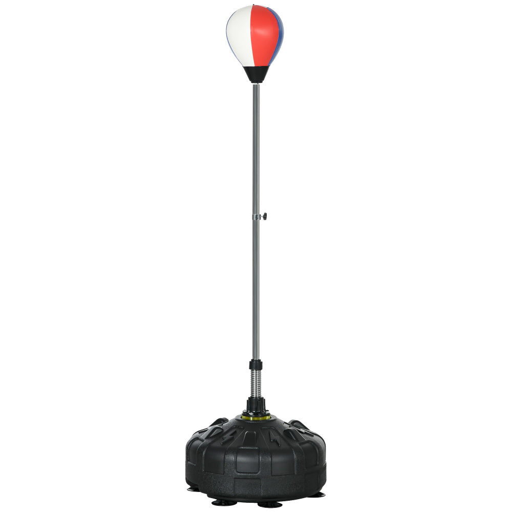 Höhenverstellbarer Punchingball (147-165cm) mit 12 Saugnäpfen und Tricolor-Ball.