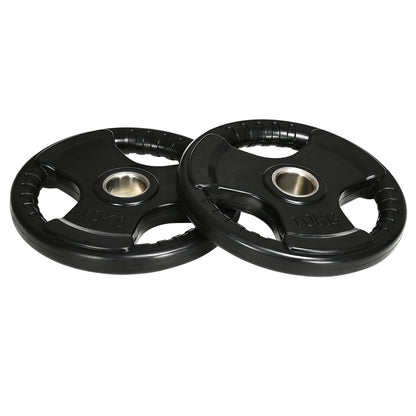 Hantelscheiben 2er Set 10kg: Gummierte Gewichte mit 50mm Bohrung