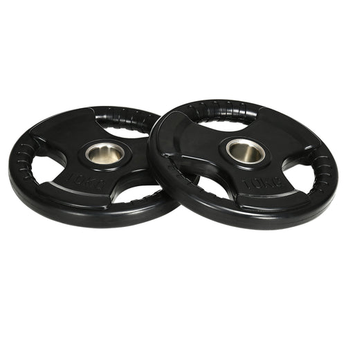 Hantelscheiben 2er Set 10kg: Gummierte Gewichte mit 50mm Bohrung
