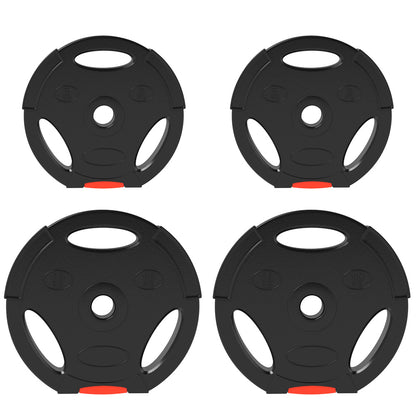 Hantelscheiben 4er Set 30kg: 2x10kg und 2x5kg Kunststoffscheiben