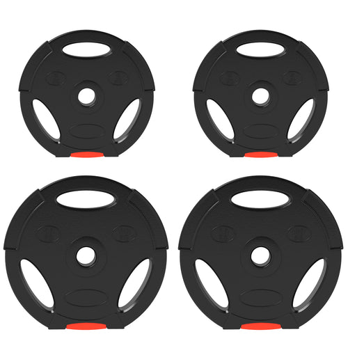 Hantelscheiben 4er Set 30kg: 2x10kg und 2x5kg Kunststoffscheiben