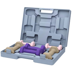 Hantelset im Koffer Blau: 6 Kurzhanteln (1kg, 2kg, 3kg) farbcodiert