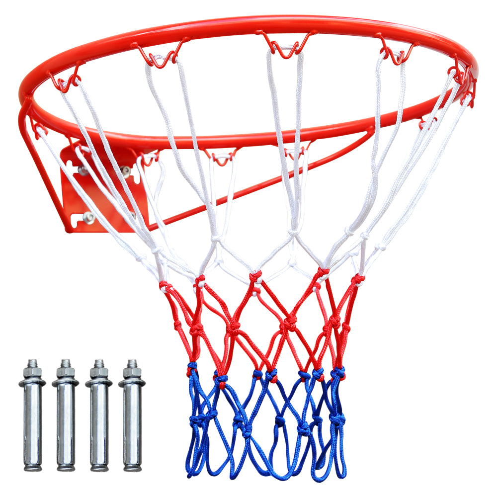 Hauptbild (Rot): Roter Basketballring Ersatzteil aus massivem Stahl mit Expansionsschrauben