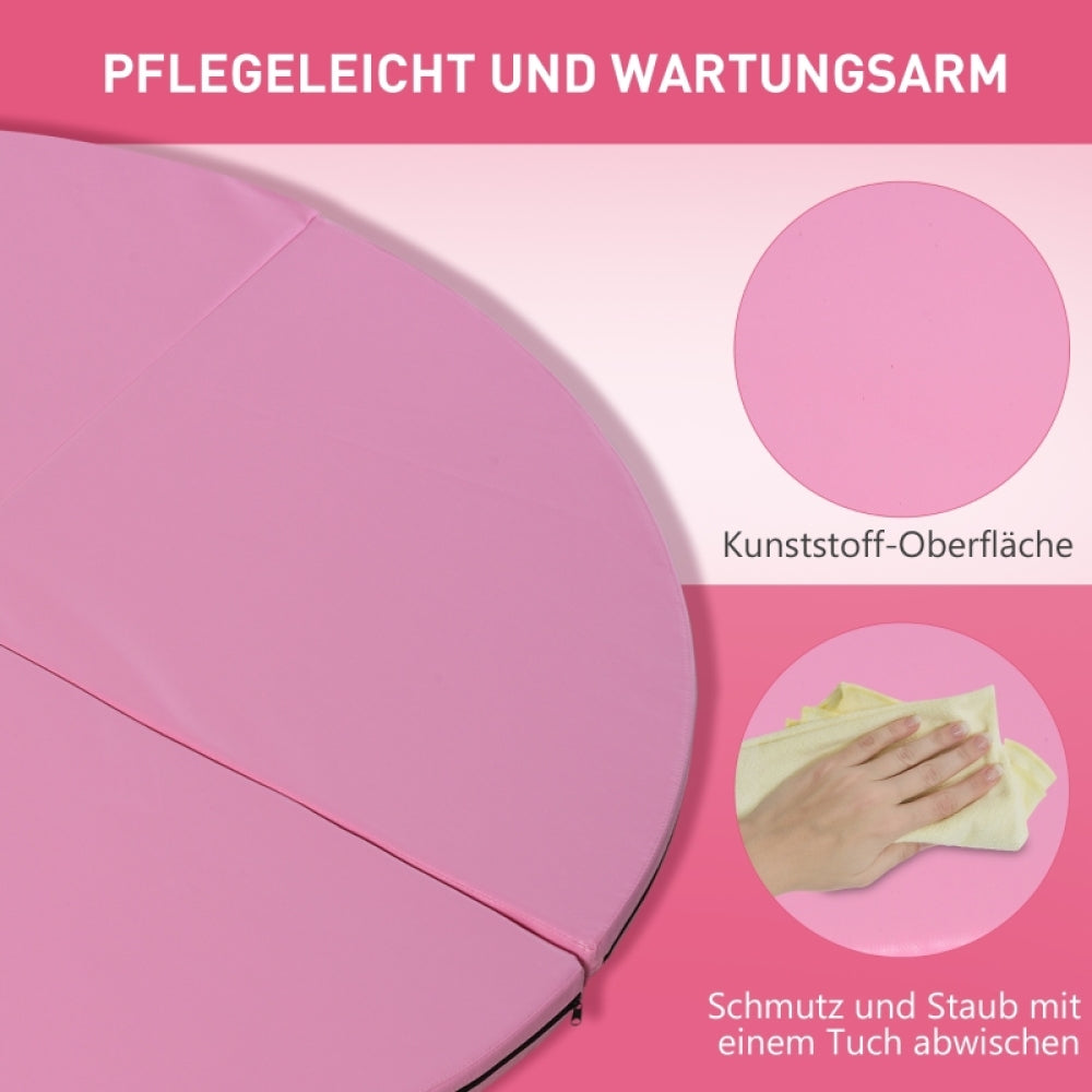 Infografik zur wartungsarmen Kunststoff-Oberfläche, die einfach mit einem Tuch abgewischt werden kann.
