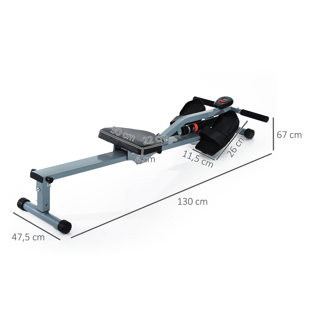 Kompakte Produktabmessungen: Ruderzugmaschine 130 x 47,5 x 67 cm