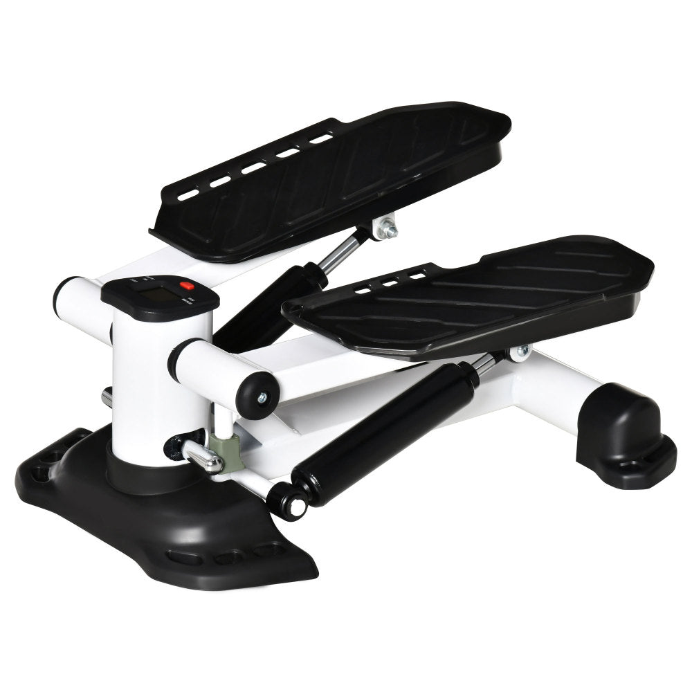 Kompakter Mini Stepper in Weiß/Schwarz mit LCD-Display für das Heimtraining.