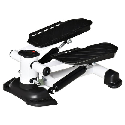 Kompakter Mini Stepper in Weiß/Schwarz mit LCD-Display für das Heimtraining.