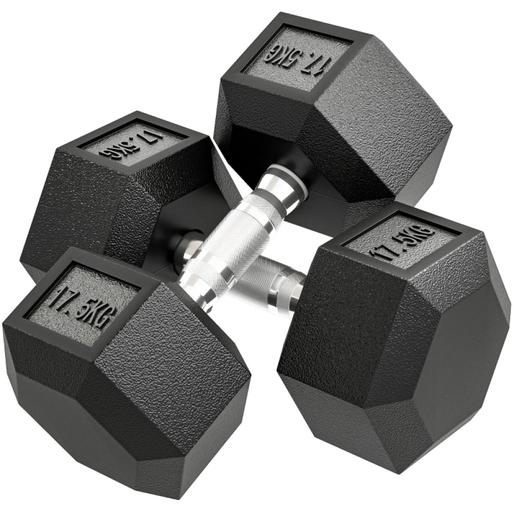 Kurzhanteln 2er Set 17,5kg: Profi Hexagon-Hanteln (35kg Set)