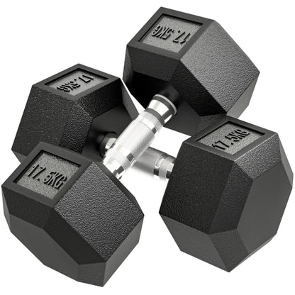 Kurzhanteln 2er Set 17,5kg: Profi Hexagon-Hanteln (35kg Set)